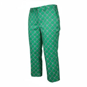Talbots Signature Womens Green Rope Print Capri Pants Flat Front Petite Size 6P